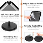 6 Pack Adjustable Sign Stand Holder 8.5'' x 11" Heavy Duty Floor Standing Sign with Base and Snap open Frame Pedestal Stand for Indoor Outdoor Display Vertical Horizontal View (Round Corner)