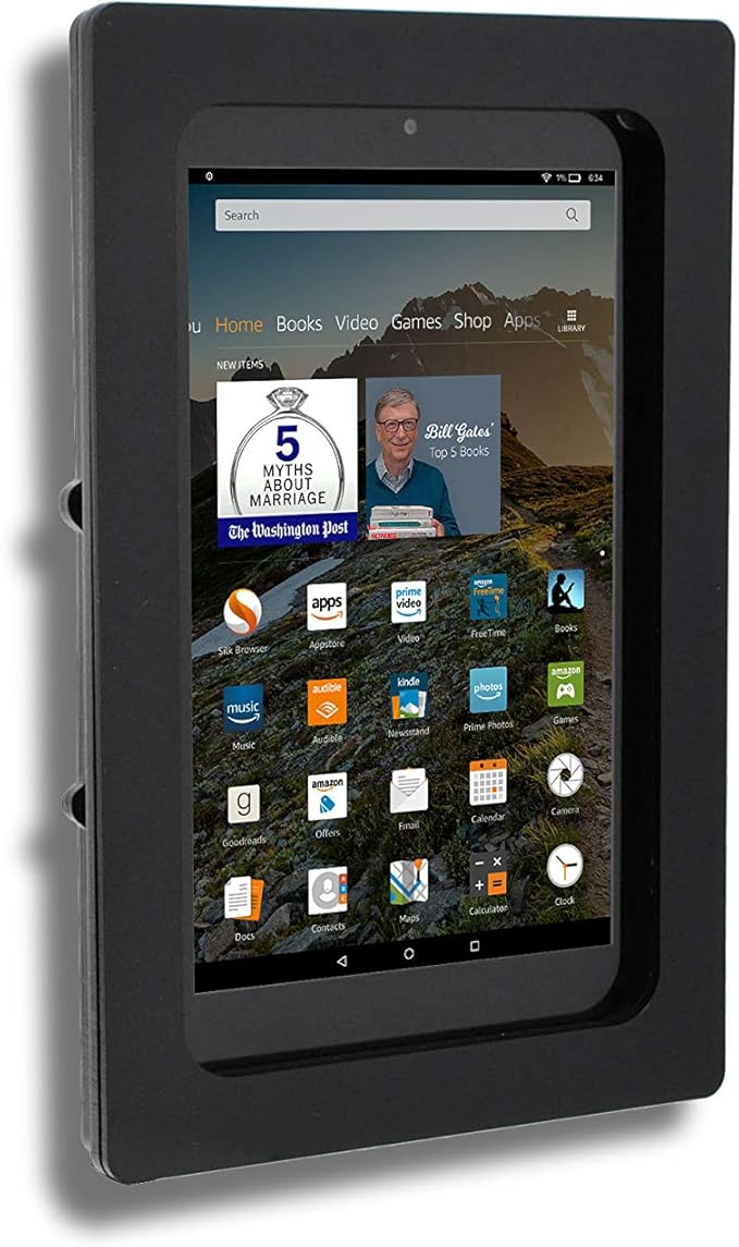 TABcare Security Anti-Theft Acrylic VESA Enclosure for Amazon Tablet with Free Wall Mount Kit (Black, HD 8 2020 2022 2024, HD 8 Plus)