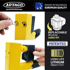 ARTAGO ART872 High-End Wheel Clamp Lock, 2in1 Without/with 120dB Alarm +Night LED Alert, Patented, Heavy-Duty Trailer Wheel Lock, High Security Car Boot, Universal Tire Clamp Anti-Theft for Golf Cart