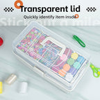 14in 3-Layer Multipurpose Craft Organizers and Storage with Adjustable Dividers, Portable Tackle Box, Folding Art & Craft Case for Medicine, Tool, Sewing Organizer (White, X-Large)