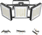 2025 Elite New Upgraded LED Flood Light Outdoor 150W 25500lm Stadium Flood Lights, 5000K Daylight White, IP66 Waterproof Adjustable 3-Head Floodlight for Street, Stadium, Parking Lot