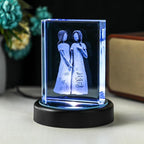 ZEERSHEE 3.8*0.9inch LED Light Base for 3D Crystal Glass Art 6 Lighting Mode Color Change Lighted Up Round Display Stand (Mirrored Flat)