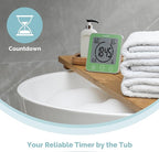 KADAMS Shower Clock Waterproof Bathroom Timer – Digital Wall Clock with Countdown, Magnetic Kitchen Clock with Temperature & Humidity, Suction Cup for Kids Shower Spa Cook Bath (Green)