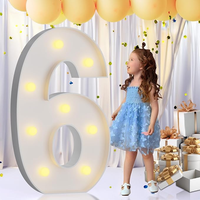 imprsv 3FT Light Up Letters, Marquee Numbers for 60th Birthday Decorations, Pre-Cut Foam Board Kit