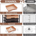 Rolling Carts with Wheels,Utility Cart with 8 Drawers and Wooden Tabletop,Rolling Drawer Cart,Plastic Drawer Storage for Living Room,Classroom,Bedroom,Bathroom,Dorm,Office,Brown