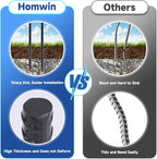 Rebar Stakes 12 inches 34-Pack Ground Stakes Heavy Duty J Hook Tent Stakes for Outdoor Decorations and Inflatables, Metal Yard Stakes for Fencing and Gardening, Gazebo and Swing Set Anchors