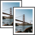 Frametory, 14x18 Metal Picture Frame with Mat for 12x16 Picture & Real Glass, Aluminum Photo Frame Collection (Black, 2 Pack)