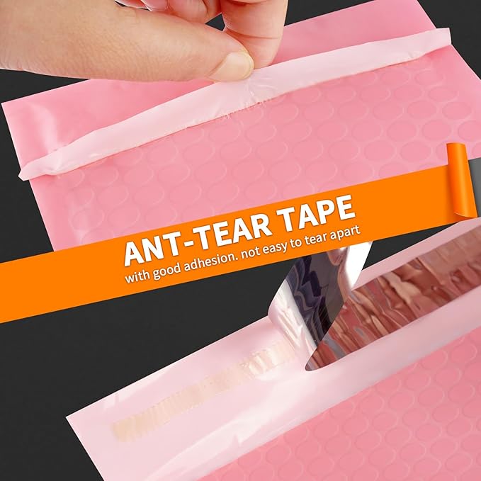 packbabol Bubble Mailers, 4x7 Inch Padded Bubble Mailers Pack of 100 Bubble Envelopes Opaque Self Seal Adhesive Waterproof Bags for Shipping and Packaging (Pink, 4x7-100)