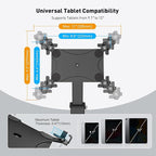 AboveTEK Anti-Theft iPad Kiosk Stand, 360 Rotation & Adj. Height 8.3"–13.4", Heavy-Duty Steel & Aluminum, Fits 9.7"-13" Tablets, Security Retail POS Tablet Stand for Business & Commercial Use