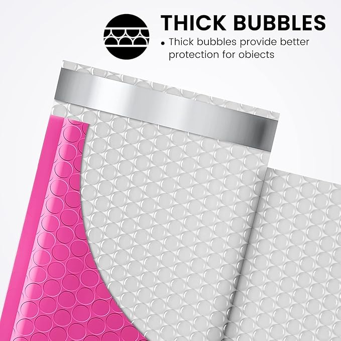 Fuxury Bubble Mailers 4x8" Pink Padded Envelopes 19200 Pack Bulk Strong Adhesion Full Pallet of Padded Mailers Thick Bubble Envelopes for Small Business Mailing Small Items,Jewelry,Makeup