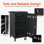 Laptop Charging Cart,45 Devices Tablet Storage Carts for pad Up to 16.3" Screen Size, Classroom Computer Mobile Charging Station for Pads, Chromebooks,Laptops, Security Storage(45 Bay-Black)