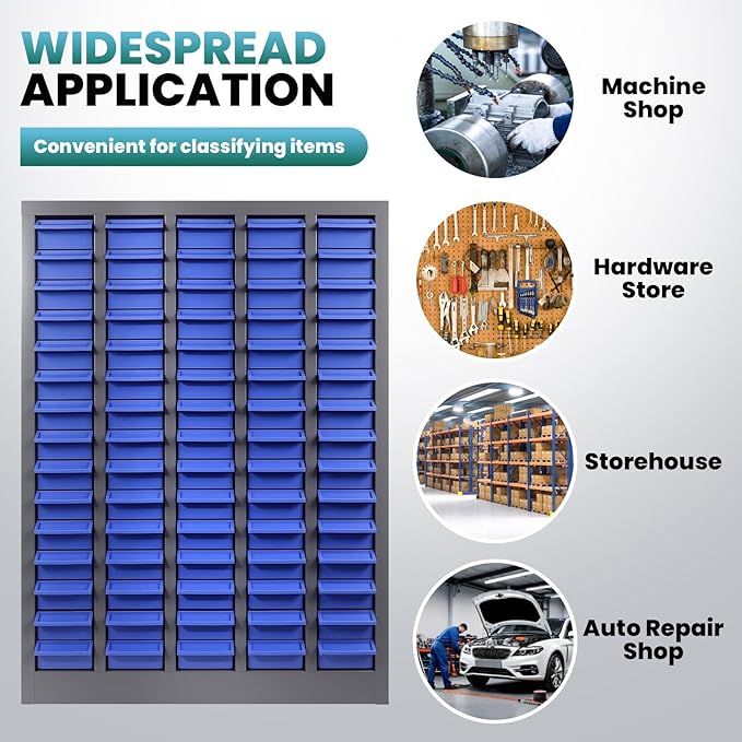 75 Drawers Parts Cabinet for Nuts, Bolts, Screws, Nut and Bolt Organizer with ABS Material Drawer, Bolt Bin Tool Storage Cabinet in Workshop, Garage, Office (75 Drawers)