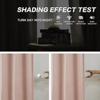 DUALIFE Pinch Pleated Full Blackout Curtains Custom Length 104 Inches Long Back Tab with Hooks - Thermal Insulated Curtains Panels for Living Room Nursery (40" Wx104 L Inch, 2 Panels,Baby Pink)