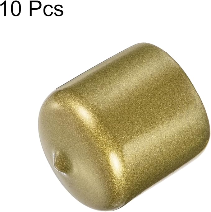 uxcell 10pcs Rubber End Caps 32mm(1 1/4") ID Vinyl Round End Cap Cover Screw Thread Protectors Gold