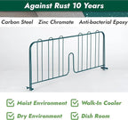 APLSS 4 Pack 24" Width Green Epoxy Shelf Divider for Wire Shelving, Dry&Wet Storage, NSF Certified