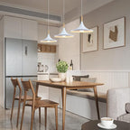 KCO Lighting White Barn Pendant Light 3-Pack Farmhouse Vintage Hanging Lamp with Adjustable Cord Rustic Ceiling Hanging Light Fixture