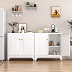 33" Metal Kitchen Pantry Storage Cabinets with Door and Adjustable Shelves,Black Sideboard Buffet Cabinet with Storage,Sideboard Buffet Cabinet for Dining Roonm,Living Room