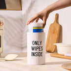 Wood Disinfecting Wipe Dispenser for Kitchen – Countertop Organizer Caddy, Storage Container White