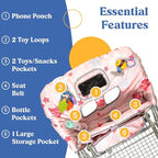 PILLANI Shopping Cart Cover for Baby, High Chair Cover for Restaurant Seat - Grocery Cart Cover for Baby Girl and Boy, Comfortable Cotton Buggy Covers for Babies - Padded Toddler Shopping Cart Cover