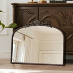 Micasso Bronze Vintage Wall Mirror: 24"x 32" French Baroque Antique Arched Wall Mounted Mirror - Traditional Ornate Decorative Entryway Mirror for Home Decor/Entryway/Fireplace/Living Room/Hallway