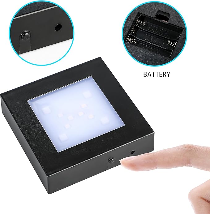 ZEERSHEE 3.1*0.7in LED Light Display Base for Crystal 3D Glass Art 7 Lighting Mode Color Change Square Stand Base Plate Flat