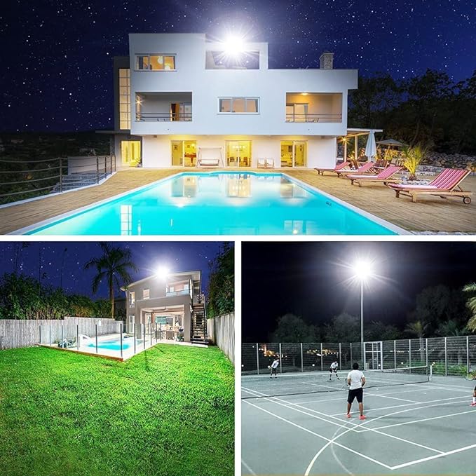 600W LED Stadium Flood Lights Outdoor(3050W Equivalent),67500LM Super Bright LED Arena Lights,100-277V IP66 Waterproof 5000K Daylight White Commercial Lighting for Sports Fields and Counts