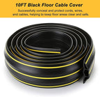 AGPTEK Heavy Duty Floor Cable Cover Cable Protector, 10 Ft Floor Cord Protector 3 Channels Floor Cord Cover (Mid Channel 0.93") Contains Cords, Cables and Wires, Good for Office, Home, or Outdoor