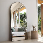 Floor Full Length Mirror, Arched Mirrors Full Length 71"x30" Freestanding Large & with Aluminum Frame & Wall Mounted & Hanging or Leaning/Full Body Mirror for Bedroom, Black