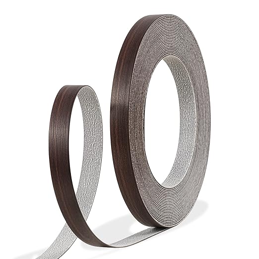 GSCIT Club Walnut Edge Banding, 1 inch x 25ft roll of Veneer Edge Banding - Pre-glued Flexible, Wood PVC Tape for Cabinet Repair & Furniture Restoration