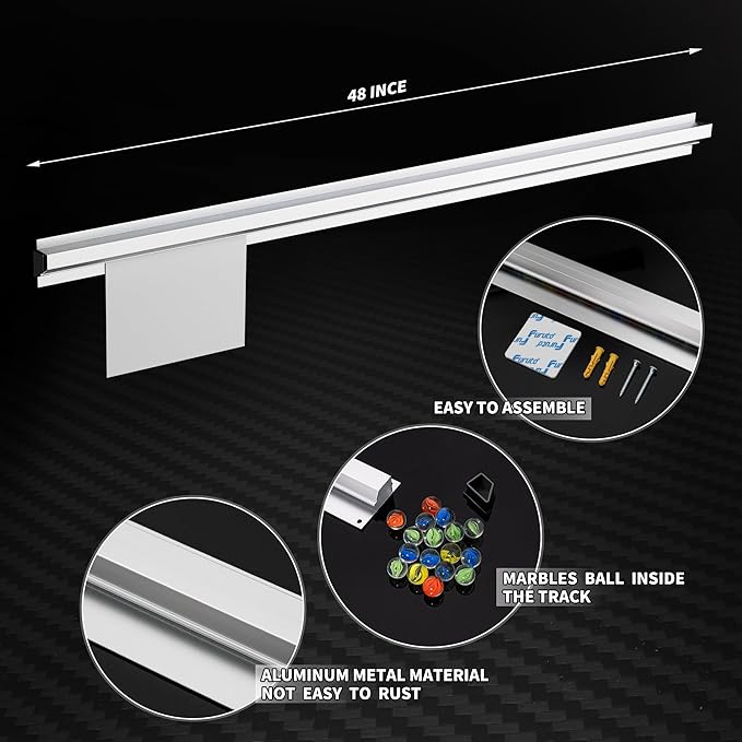 48 Inch Aluminum Ticket Holder Rail with 2 Receipt Stabbers for Restaurant, Kitchen, Bar