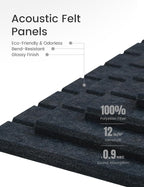 Large Felt Bulletin Board 36" x 24" Cork Board Alternative-6 Pack with 40 Safe Removable Adhesive Tabs, Cork Boards for Walls for Home Office Classroom Pin Board - Deep Charcoal Blue