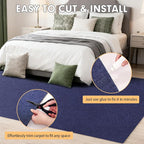 Marine Carpet,5 FT x 25 FT Deep Blue Indoor Outdoor Carpet 0.2" Thick Boat Carpet with Water-Proof TPE Backing, Non-Slide Outdoor Marine Carpet Roll for Home, Patio, Porch, Deck