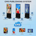 HLEC 65'' Indoor Floor-Standing Digital Signage Interactive Display, 4K Touchscreen Advertising Display LCD Kiosk, Commercial Android Smart System, CMS Software, HDMI/USB Input＆Out/WiFi(4+64G)