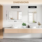 Wall Mount Mirror for Bathroom, Brushed Silver Metal Framed Rounded Corner Rectangular Vanity Mirror (20" x 30", Silver)