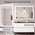 Amorho Bathroom Mirror, 55x40 Inch White Framed Bathroom Mirrors for Over Sink, Wall-Mounted Mirrors for Bedroom, Living Room, Entryway(Horizontal/Vertical).