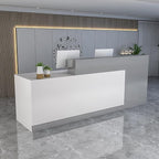 Reception Counter Desk, Front Counter Desk with Lockable Drawers, Modern Retail Counter,Home Office Desk Wooden Computer Desk Reception Table,for Checkout Office/Beauty Salon/Lobby