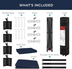 Best Choice Products 10x10ft Easy Pop Up Canopy w/Side Wall, 10 Pockets, Portable Carrying Case, 1-Button Setup, 4 Weight Bags - Navy Blue