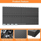 WALMANN Metal Pegboard Panels for Wall Tools Storage Pegboard for Garage, Workbench, Modular Peg Board Tool Organizer Board (Black 12"*24", Pack of 4)