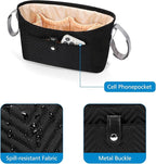 Accmor Universal Stroller Organizer, Stroller Bag Stroller Caddy Organizer, Stroller Accessories Fits for Uppababy, Baby Jogger, Nuna, Doona, Britax Strollers, Black
