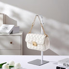 Purse Holder Handbag Display Stand: Silver Hanger Rack for Bags, Purses, and Wreath, Adjustable Hook Stand for Tabletop, Closet, and Retail Use for Vendors