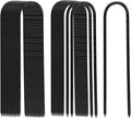 U Shaped Trampoline Stakes, Black Steel, 12 Inch, 20 Pack, Ground Anchors for Tents, Position Kits, Fences