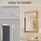 Amorho Bathroom Mirror, 28x36 Inch Golden Thick Metal Framed Wall Mirrors for Over Sink, Wall-Mounted Mirrors Perfect for Bedroom, Living Room, Entryway, Rectangle (Horizontal/Vertical).