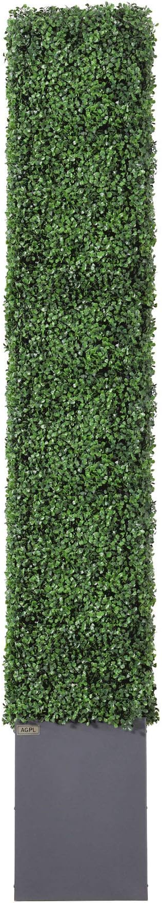 AGPL Artificial Hedge Wall (38" Width* 12" Deep* 79" Height) with Dark Gray Stainless Steel Planter Box (79.00)