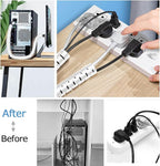 Large Cable Management White Computer Wire Sleeve Organizer Coiled Under Desk Tubes 2 PCS, 1.1 inch -5 ft EZ Spiral Cable Bundler Cover for TV Office, Pet Chew and Bite Proof Cable Protector