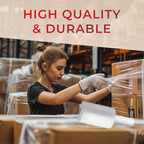Shrink Wrap Roll for Moving | Stretch Wrap for Packing | Heavy Duty 12 Pack | 5" x 1000' FT - 80 Gauge Thick | Ideal for Furniture, Pallets | Clear