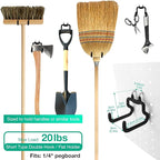 G.CORE 12 Pack Pegboard Tool Utility Hooks, 1/4" Heavy Duty Metal Peg Board Hooks for Hanging Tools, Wall Organizers and Storage Pegboard Accessories for Garage Workbench Workshop Craft Room Office