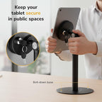 Mount-It! Anti-Theft Tablet Stand, Universal 7–15" Countertop POS Kiosk with Lock, 360° Rotation & 230° Tilt, Secure Retail iPad Stand for Check-in, Business & Commercial Use