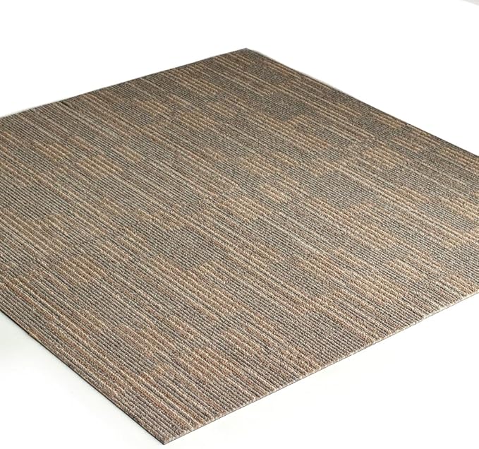 Carpet Tiles 24"x 24" Squares Carpet Reusable,18 Tiles, Non Slip Easy DIY Installation Seamless Floor Tiles Rug for Bedroom Living Room Office etc