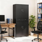 BESFUR 71“H Metal Storage Cabinet with 2 Lockable Drawers and 2 Lockable Doors, Garage Cabinet with 2 Adjustable Shelves, Locking Cabinet for Garage, Office, Classroom - Black