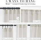 XTMYI 105 Inch Curtains 2 Panels Set Custom Length Back Tab Linen Window Sheer Curtain Drapes for Living Room Bedroom,50x105 in Long,Cream(Ivory/Off White)